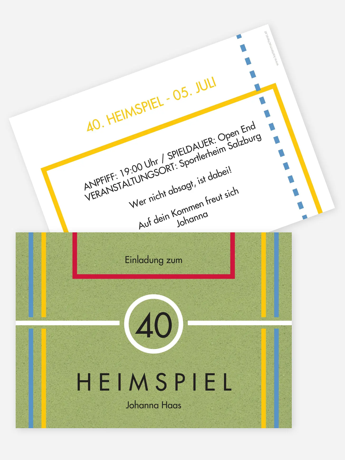 Einladung 40. Geburtstag Heimspiel