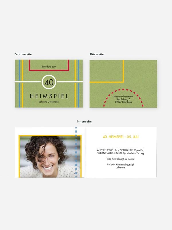 Einladung 40. Geburtstag Heimspiel