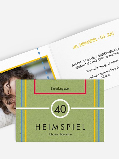 Einladung 40. Geburtstag Heimspiel