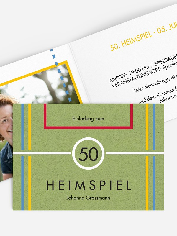 Einladung 50. Geburtstag Heimspiel