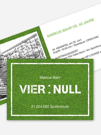 Einladungskarten 40 Geburtstag Heimspiel 