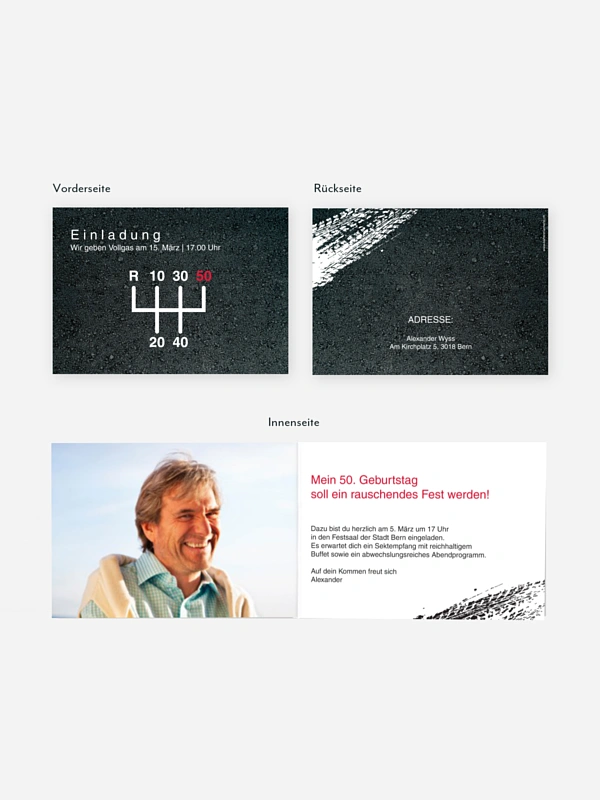 Einladung 50. Geburtstag Vollgas