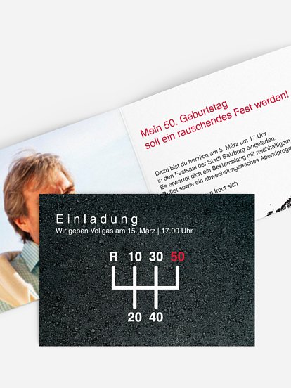 Einladung 50. Geburtstag Vollgas