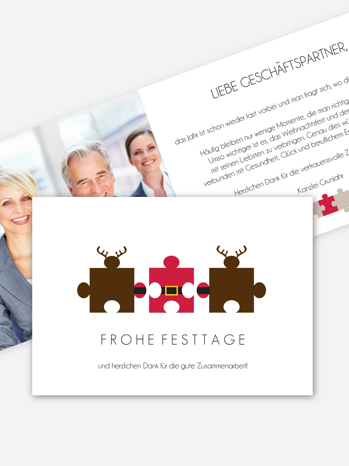 Geschäftliche Weihnachtskarte Dream Team Lack