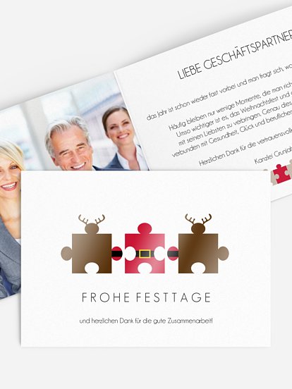 Geschäftliche Weihnachtskarte Dream Team Lack