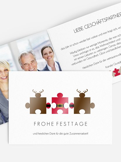 Geschäftliche Weihnachtskarte Dream Team Lack