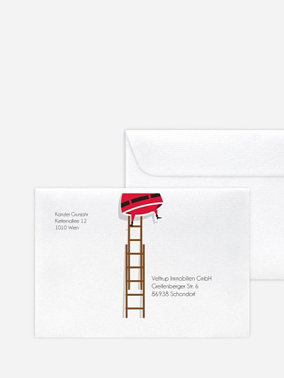 Bedruckte Umschläge geschäftl. Weihnachten Weihnachtsmann