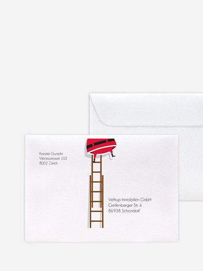 Bedruckte Umschläge geschäftl. Weihnachten Weihnachtsmann