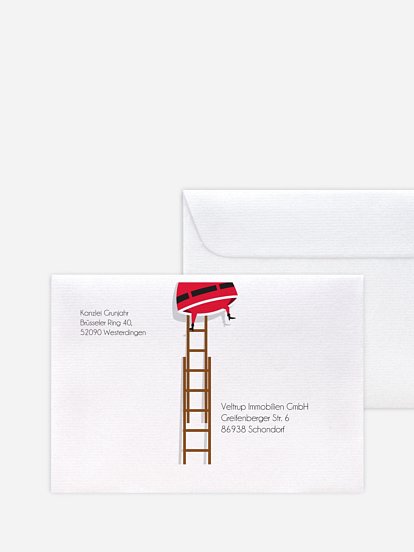 Bedruckte Umschläge geschäftl. Weihnachten Weihnachtsmann