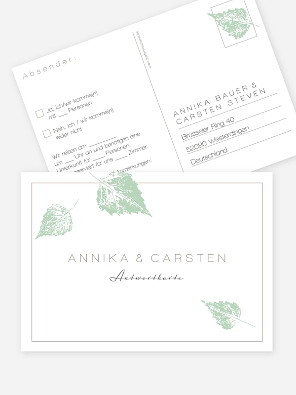 Antwortkarte Hochzeit Waldhochzeit