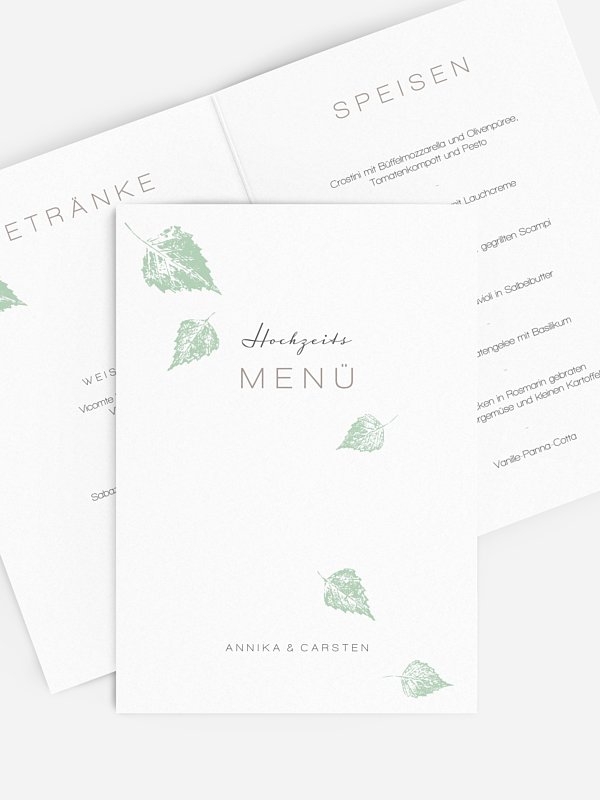 Menükarte Hochzeit Waldhochzeit