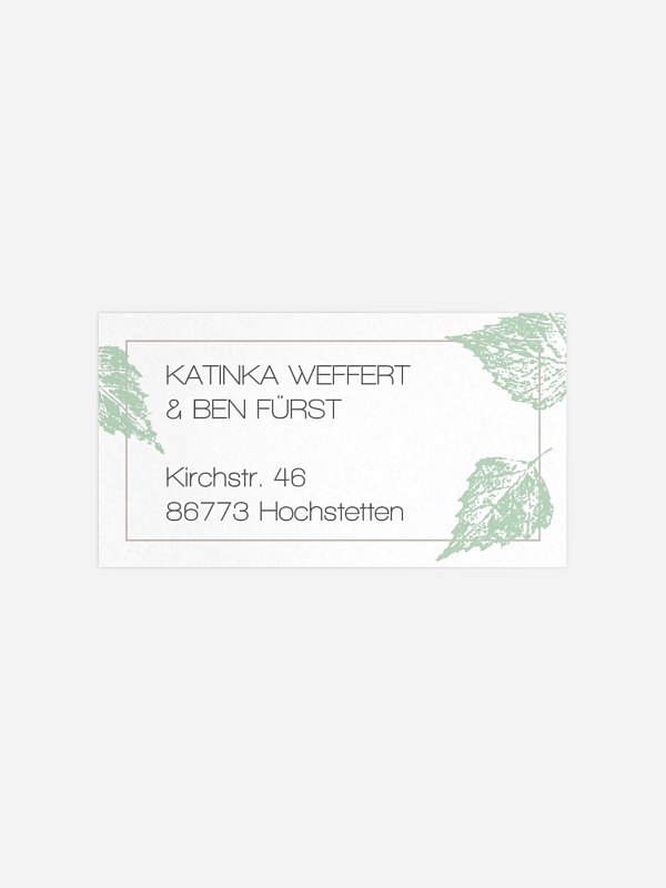 Empfängeraufkleber Hochzeit Waldhochzeit