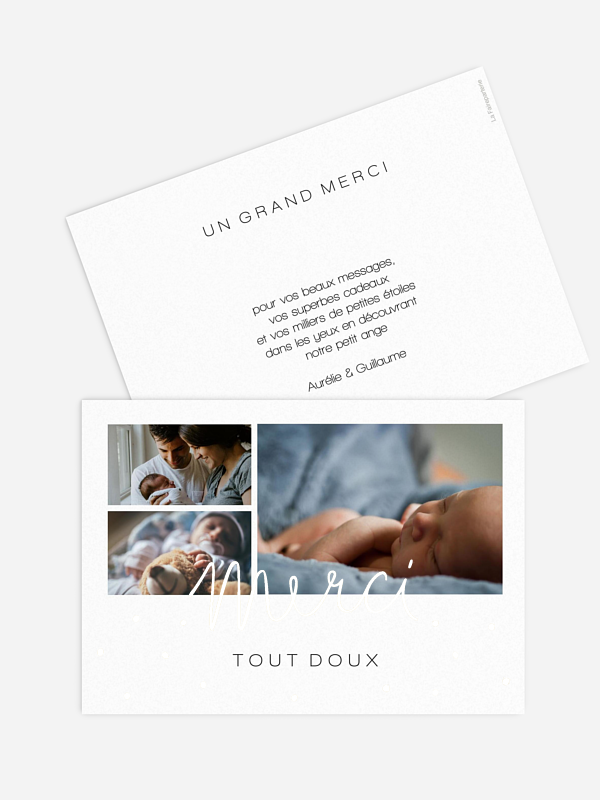 Carte remerciement naissance Hello baby