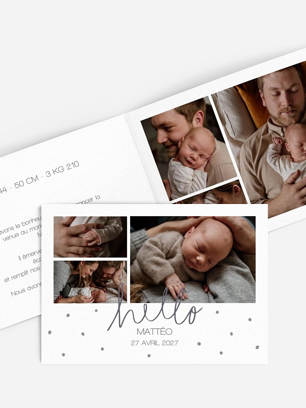 Faire-part naissance Hello baby