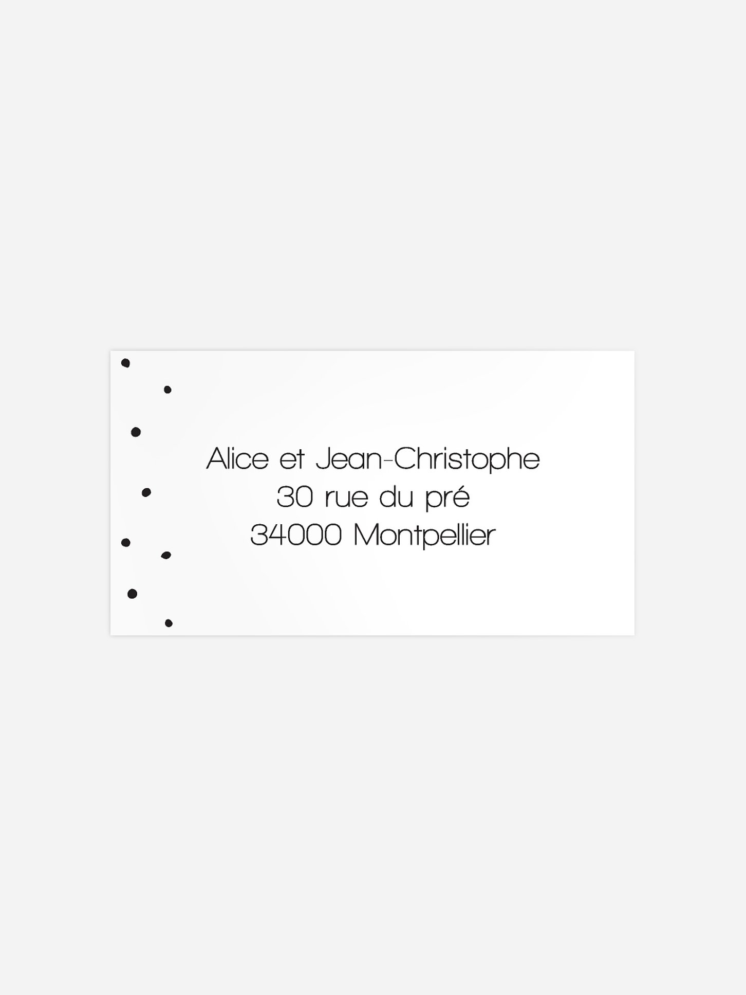 Étiquette destinataire naissance Hello