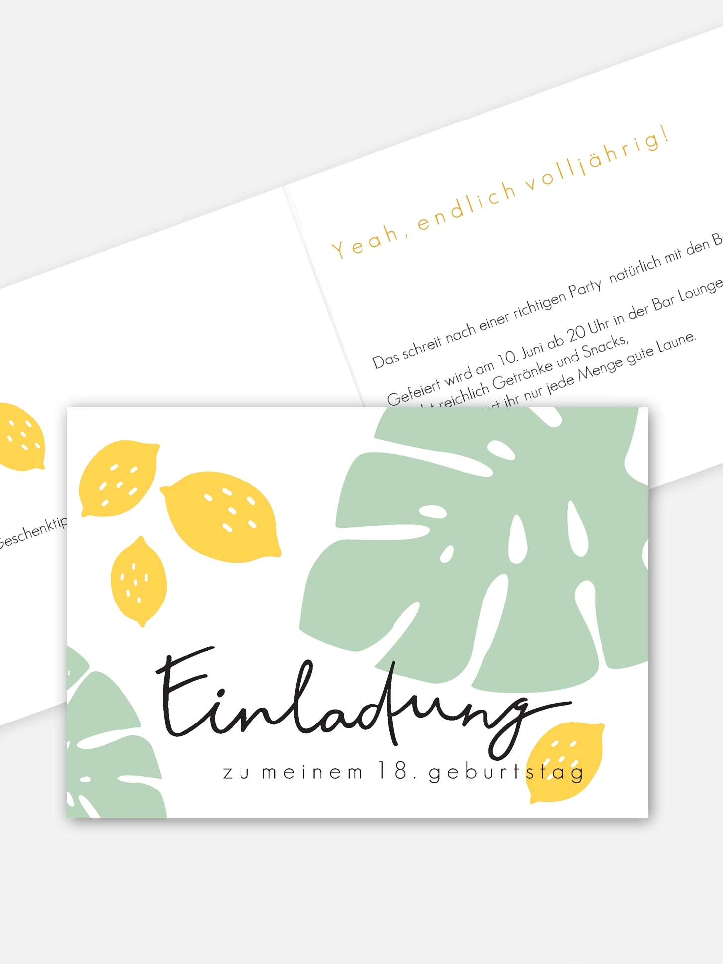Einladung 18. Geburtstag Monstera