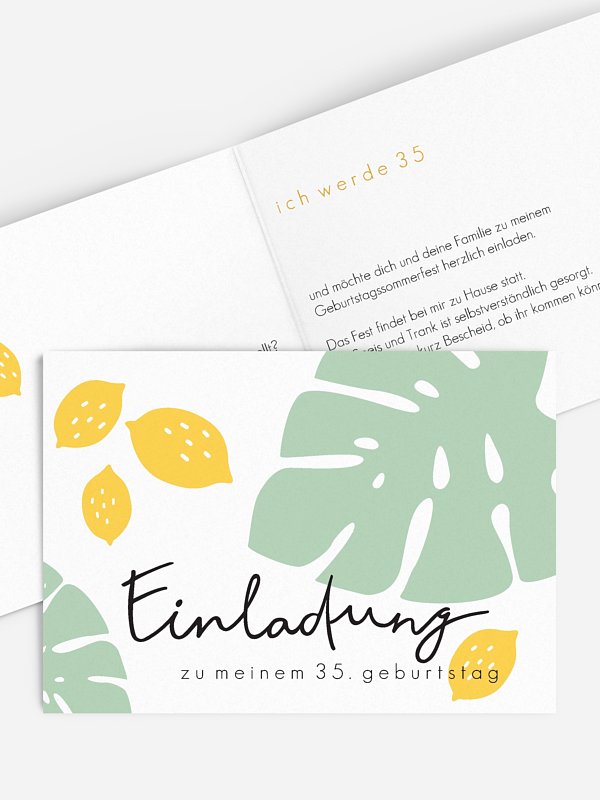 Geburtstagseinladung Monstera