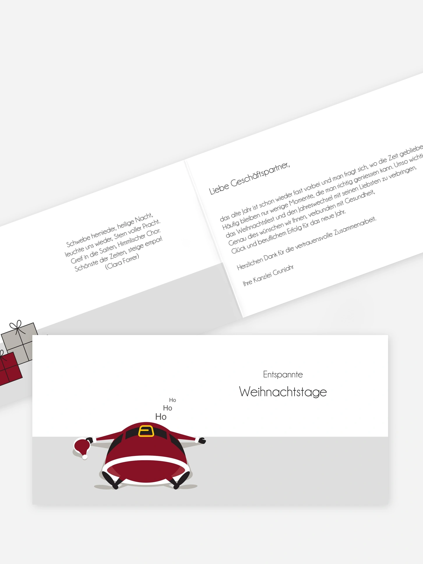 Geschäftliche Weihnachtskarte Entspannte Weihnachten