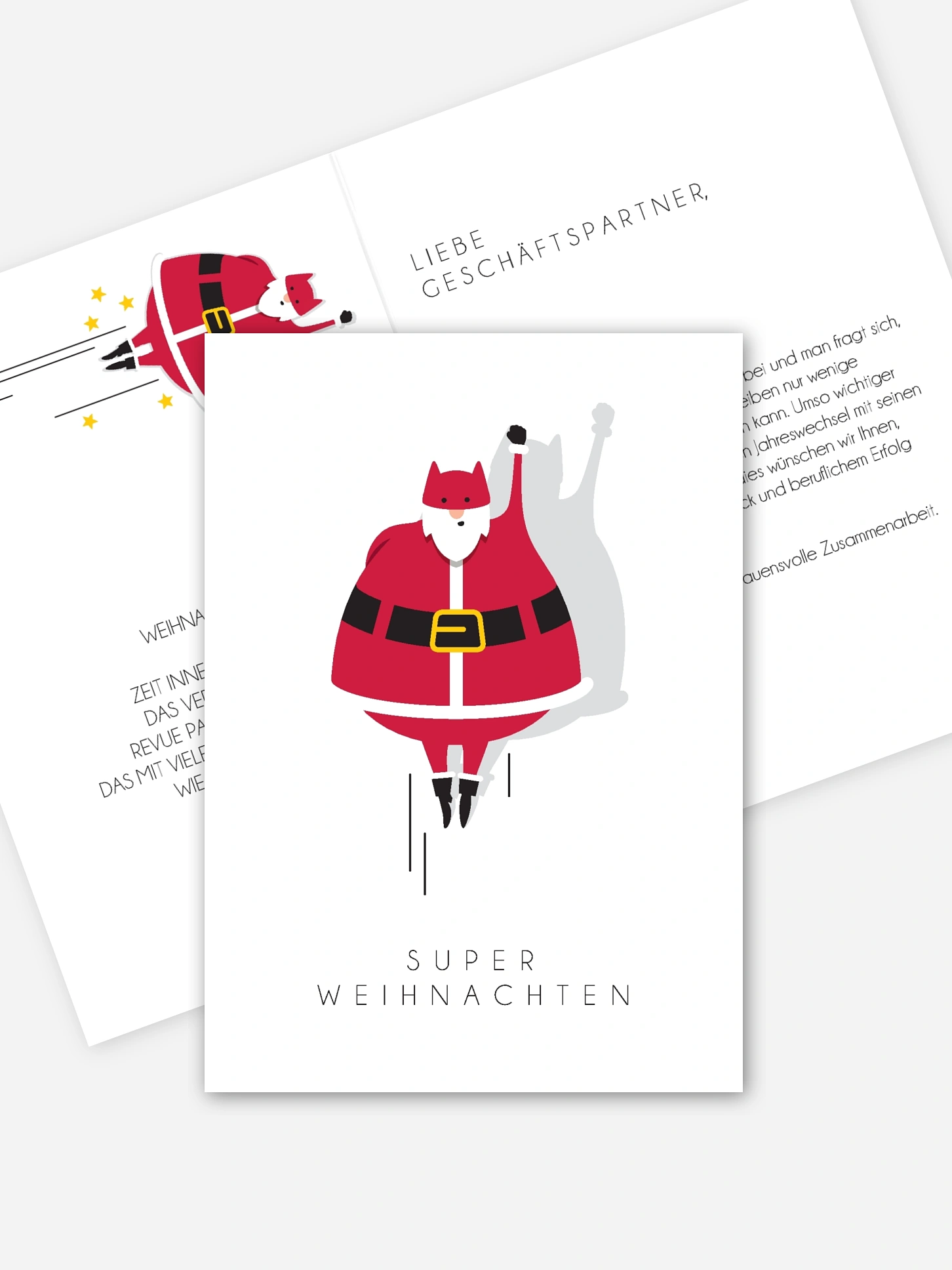 Geschäftliche Weihnachtskarte Super Weihnachten