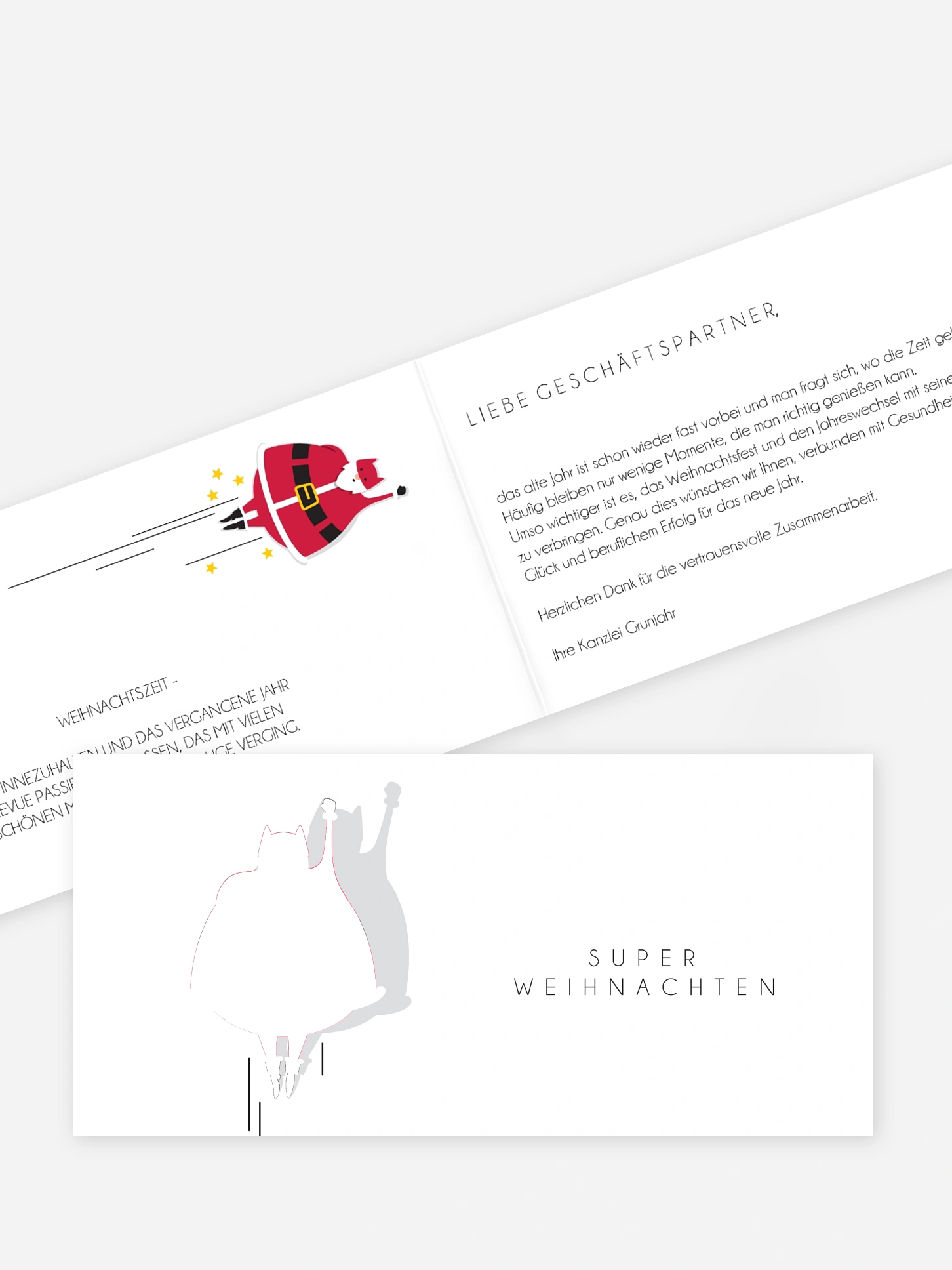 Geschäftliche Weihnachtskarte Super Weihnachten