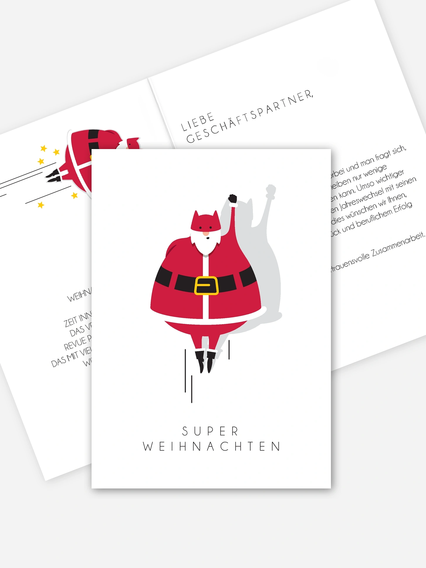 Geschäftliche Weihnachtskarte Super Weihnachten