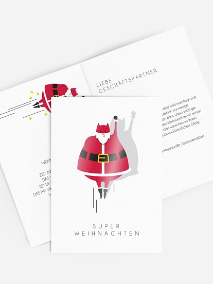 Geschäftliche Weihnachtskarte Super Weihnachten