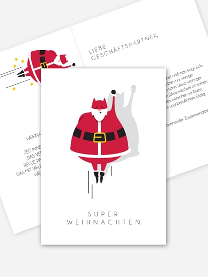 Geschäftliche Weihnachtskarte Super Weihnachten