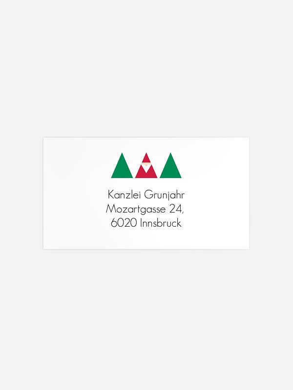 Empfängeraufkleber geschäftl. Weihnachten Treeangle