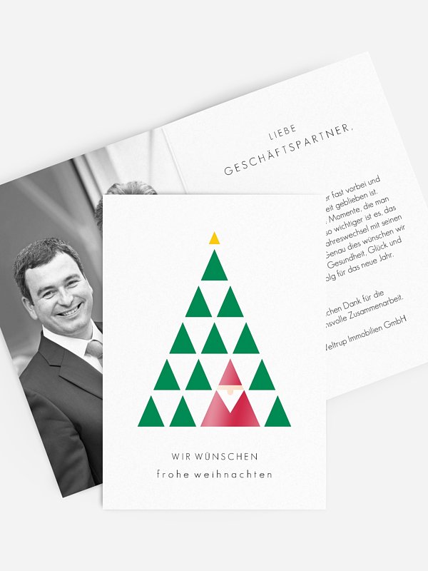 Geschäftliche Weihnachtskarte Treeangle