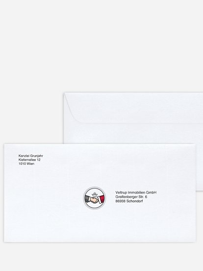 Bedruckte Umschläge geschäftl. Weihnachten Teamwork