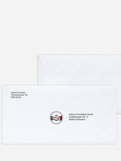 Bedruckte Umschläge geschäftl. Weihnachten Teamwork