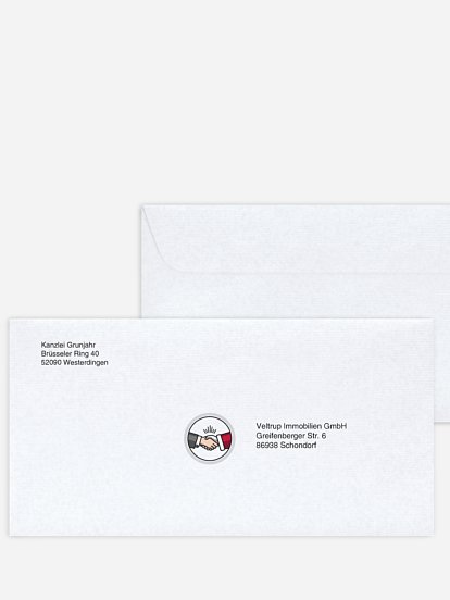 Bedruckte Umschläge geschäftl. Weihnachten Teamwork