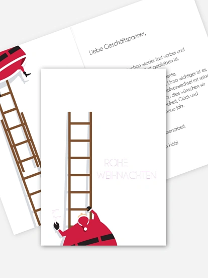 Premium-Weihnachtskarte Weihnachtsmann 