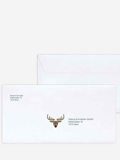 Bedruckte Umschläge geschäftl. Weihnachten Durch dick und dünn