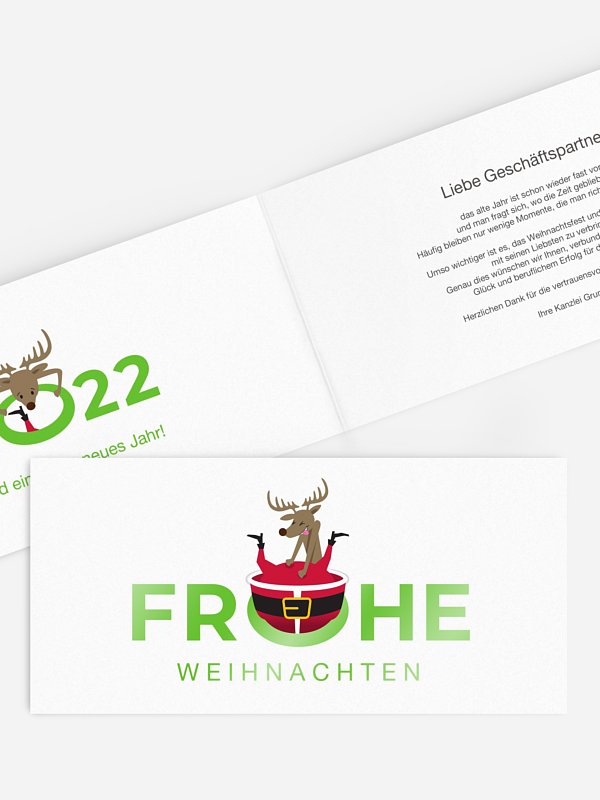Geschäftliche Weihnachtskarte Durch dick und dünn