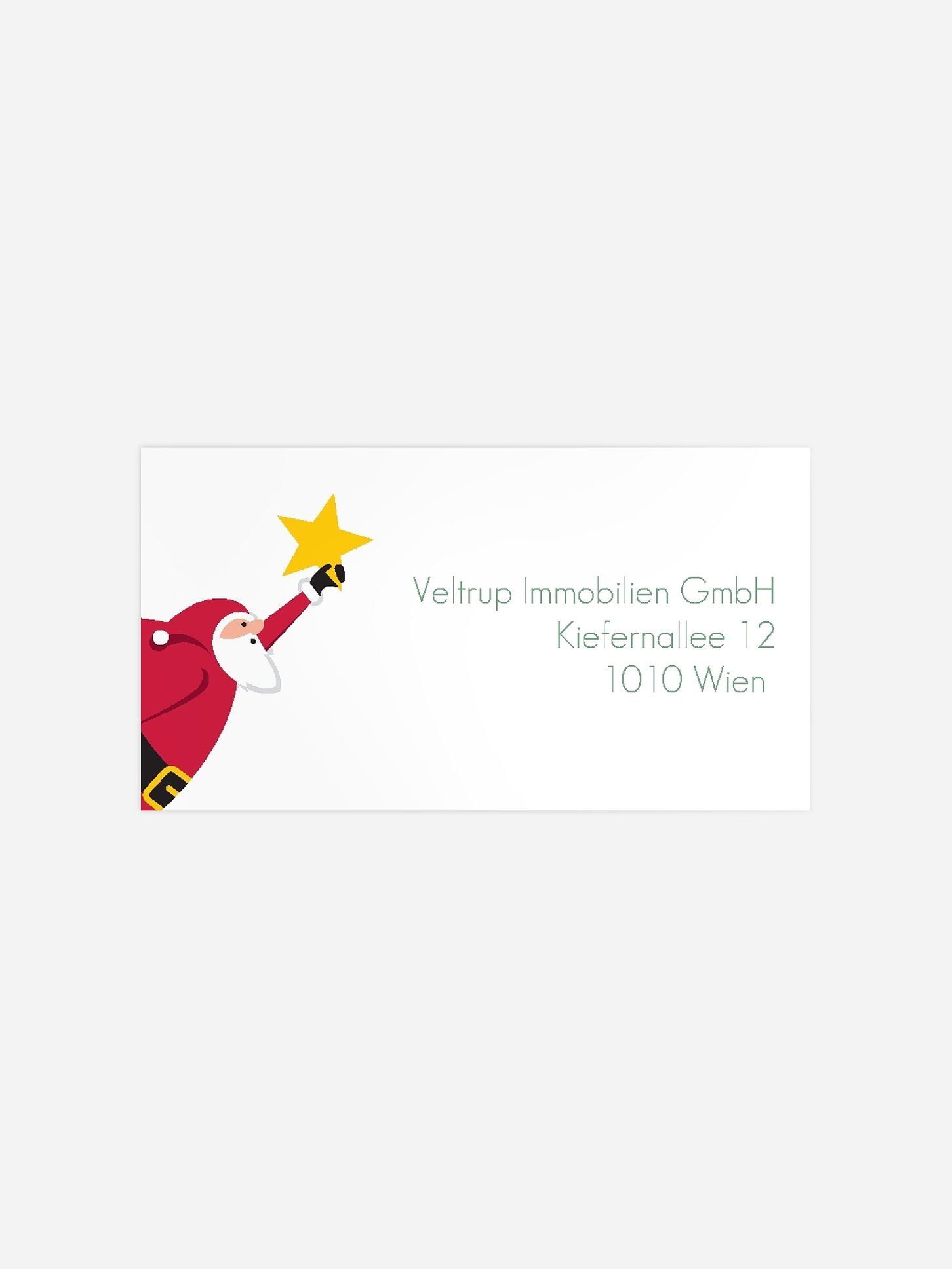 Empfängeraufkleber geschäftl. Weihnachten Kalligraphie Baum