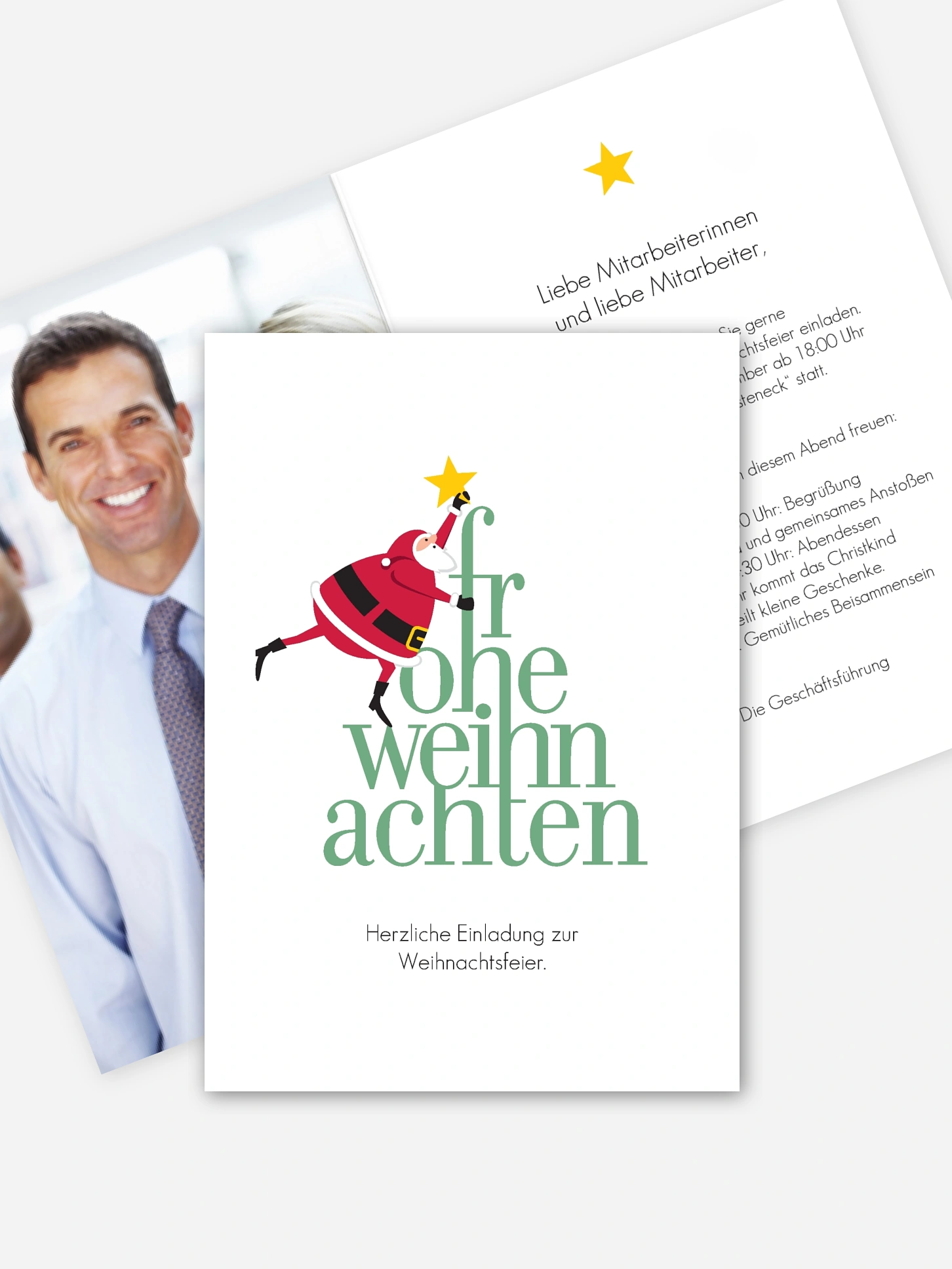 Weihnachtsfeier Kalligraphie Baum