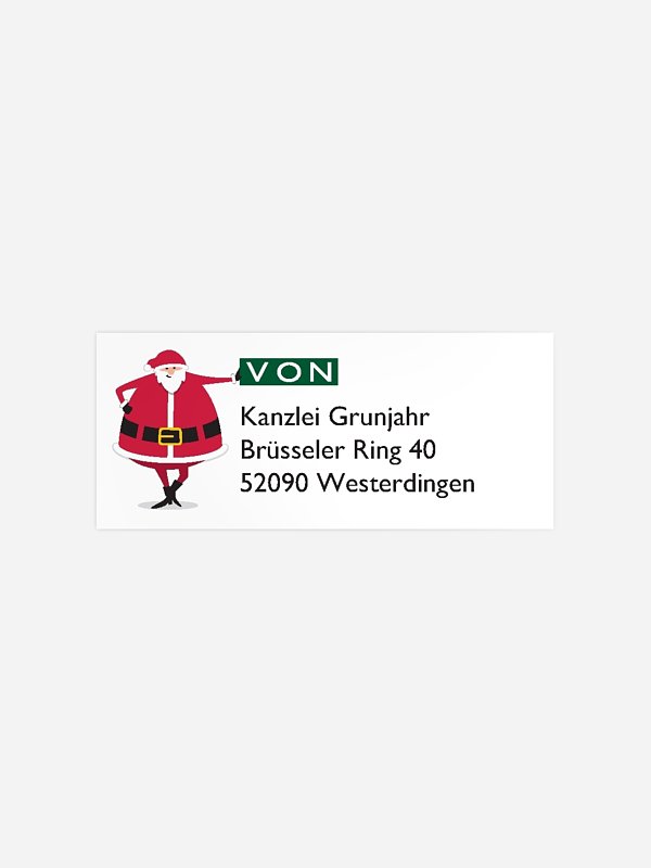 Absenderaufkleber geschäftl. Weihnachten Relax