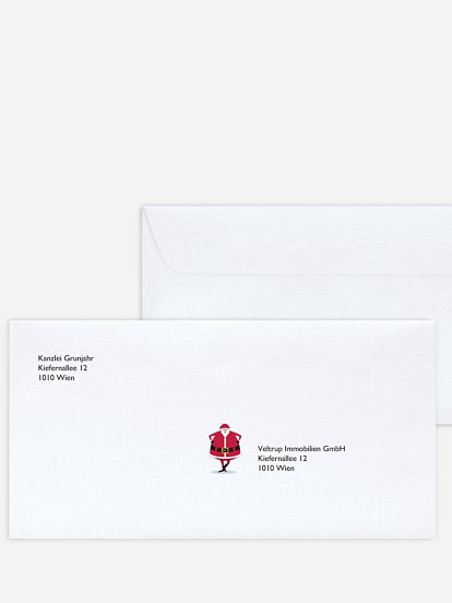 Bedruckte Umschläge geschäftl. Weihnachten Relax