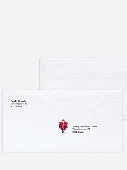 Bedruckte Umschläge geschäftl. Weihnachten Relax