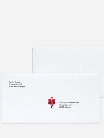 Bedruckte Umschläge geschäftl. Weihnachten Relax