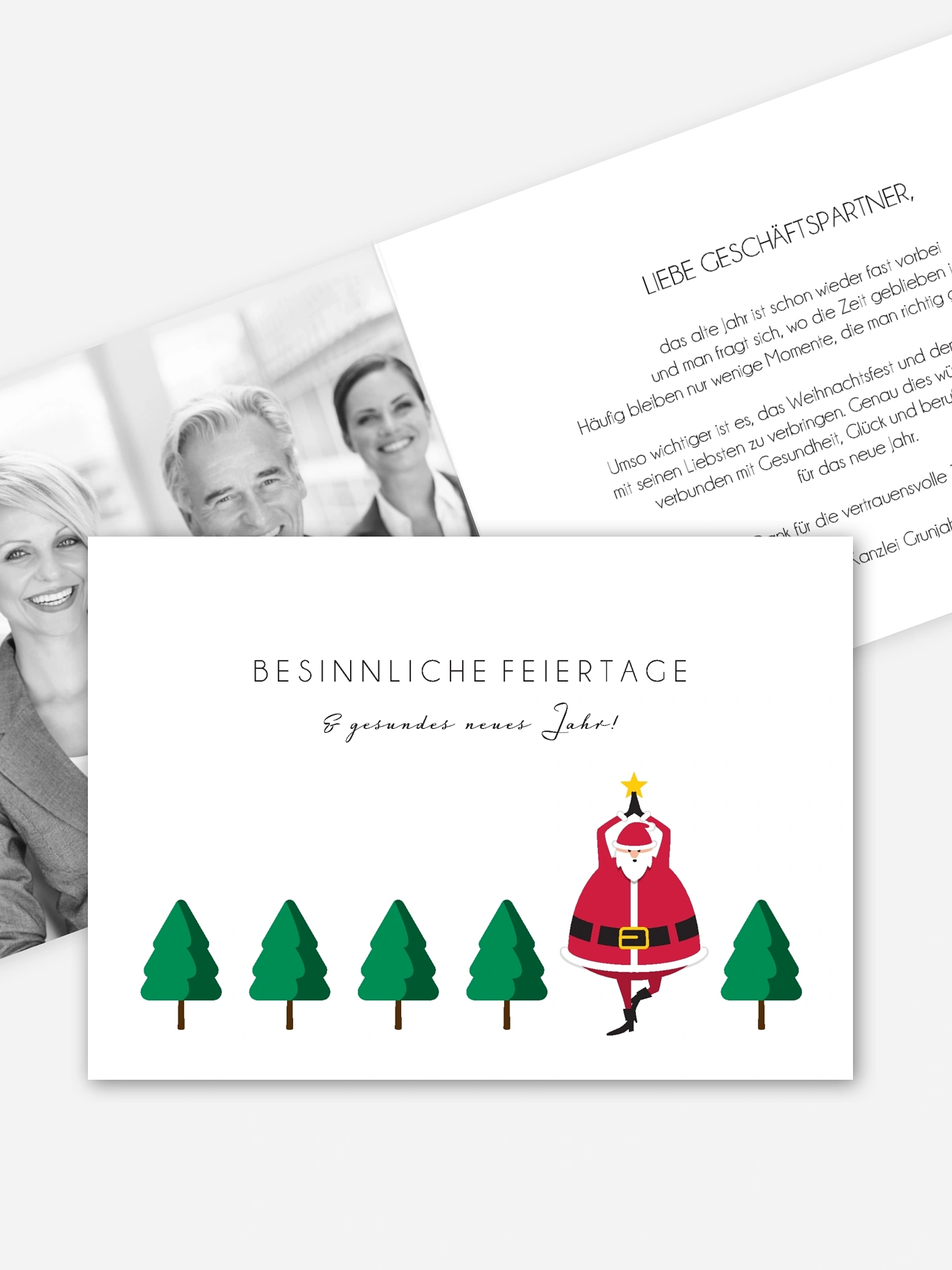 Geschäftliche Weihnachtskarte Yoga Baum