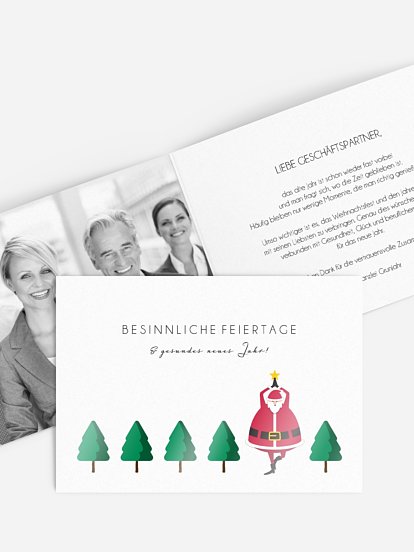 Geschäftliche Weihnachtskarte Yoga Baum