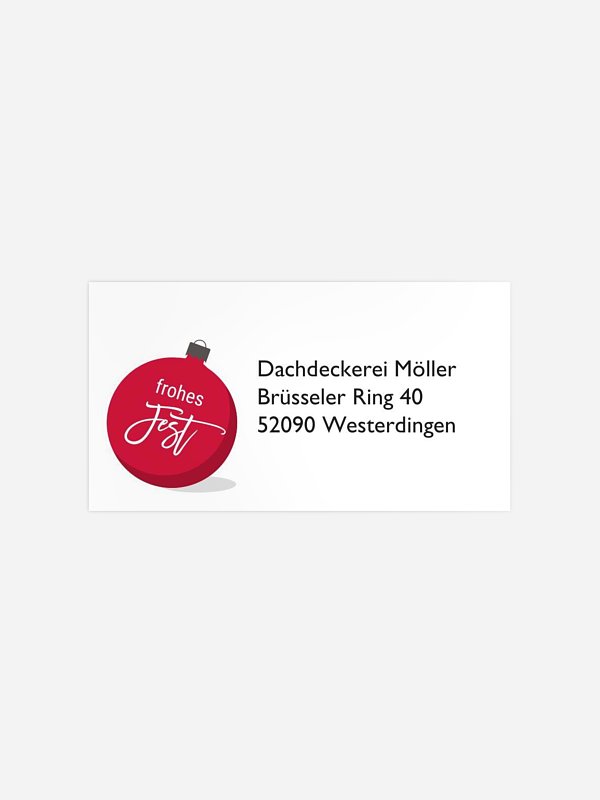 Empfängeraufkleber geschäftl. Weihnachten Enjoy