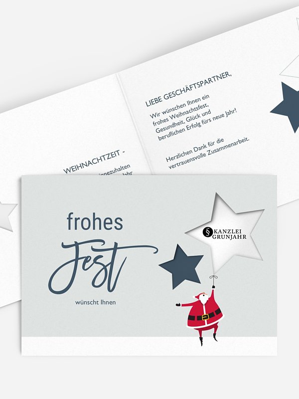 Geschäftliche Weihnachtskarte Enjoy (gestanzt)