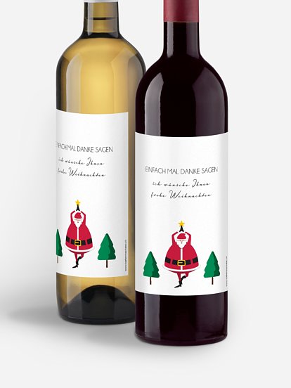 Flaschenetikett geschäftlich Yoga Baum Mitarbeiter