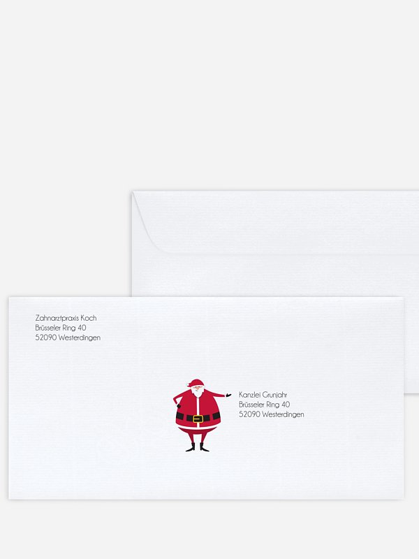 Bedruckte Umschläge geschäftl. Weihnachten Dominus Santa