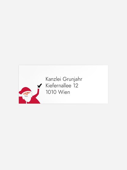 Absenderaufkleber geschäftl. Weihnachten Hula Happy