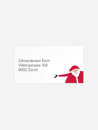 Empfängeraufkleber geschäftl. Weihnachten Hula Happy