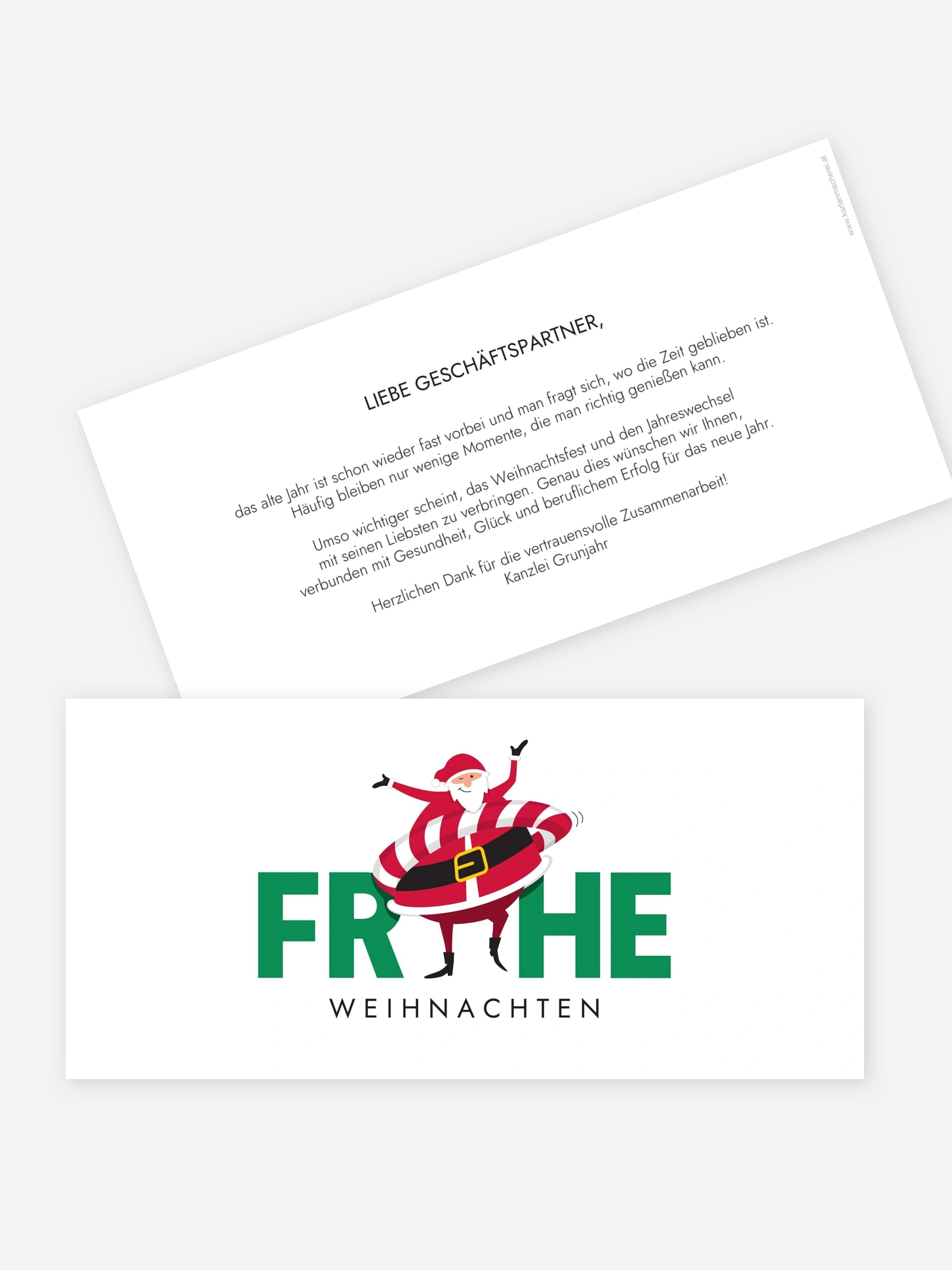 Geschäftliche Weihnachtskarte Hula Happy